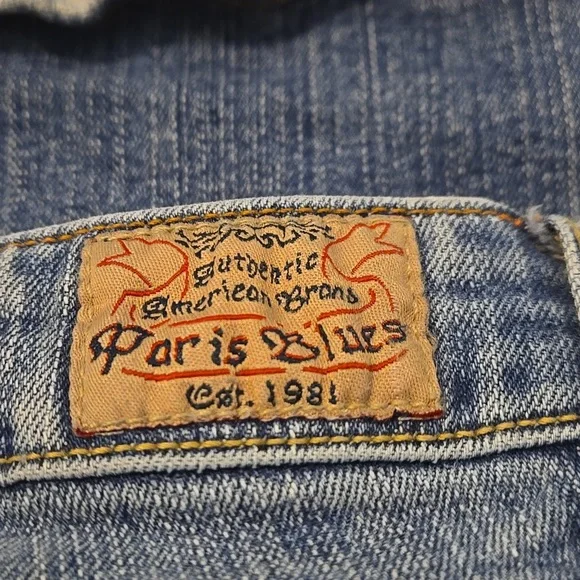 Paris Blues Jeans Womens Size 17 Light Blue Distressed Flare Leg - Picture 12 of 14